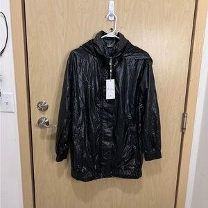 NWT BUFFBUNNY Elemental Black Long Windbreaker Jacket